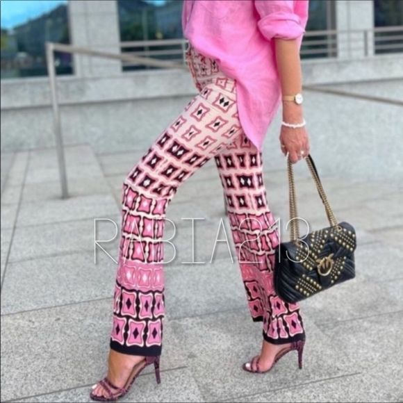LAST 1! 🔥ZARA GEOMETRIC PRINTED PANTS - Picture 8 of 12